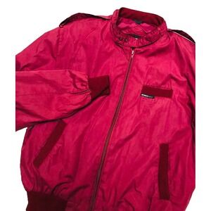 Vtg Members Only Burgundy CAFE RACER Bomber Moto Biker Jacket Windbreaker 44 (L)